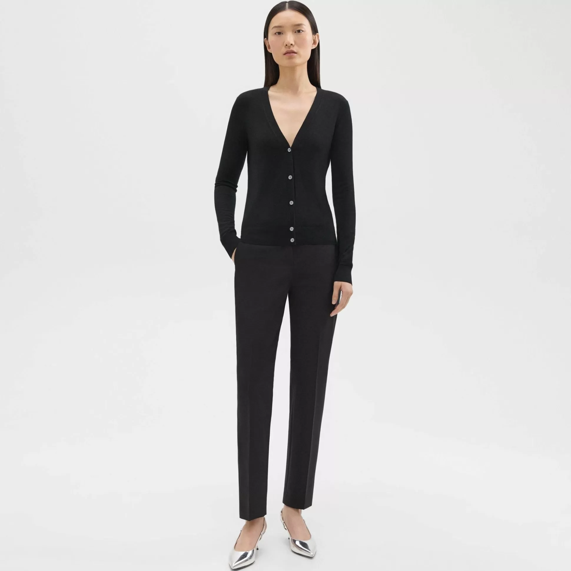 Theory Treeca Full Length Pant In Good Wool-Women Suits | Pants