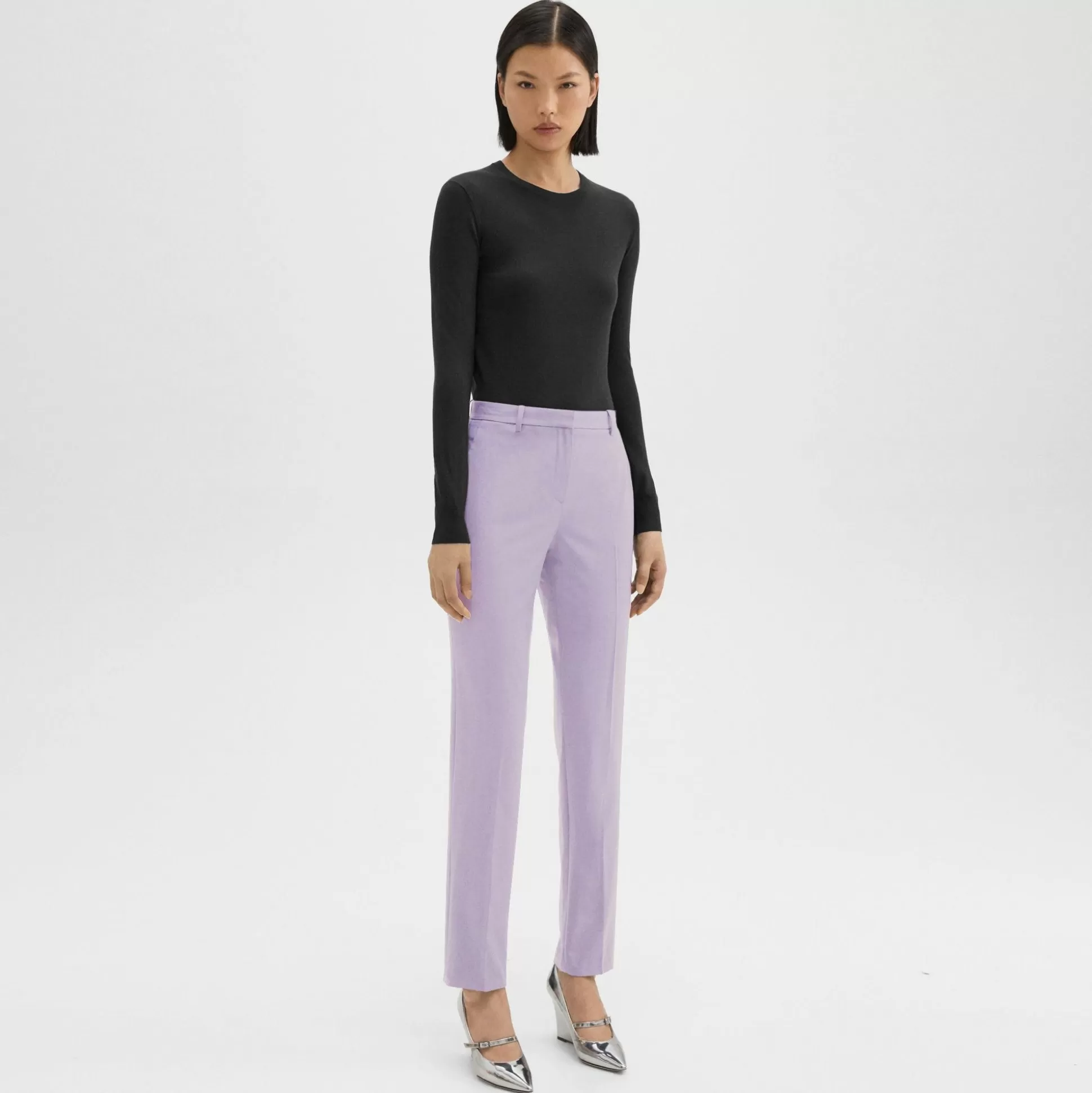 Theory Treeca Full Length Pant In Good Wool-Women Suits | Pants