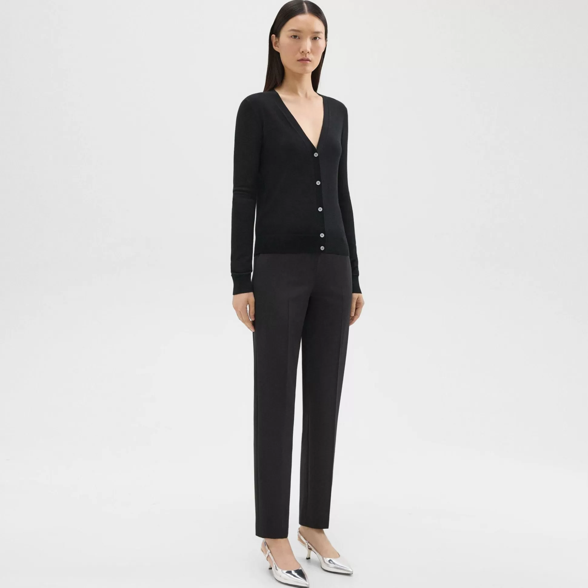 Theory Treeca Full Length Pant In Good Wool-Women Suits | Pants