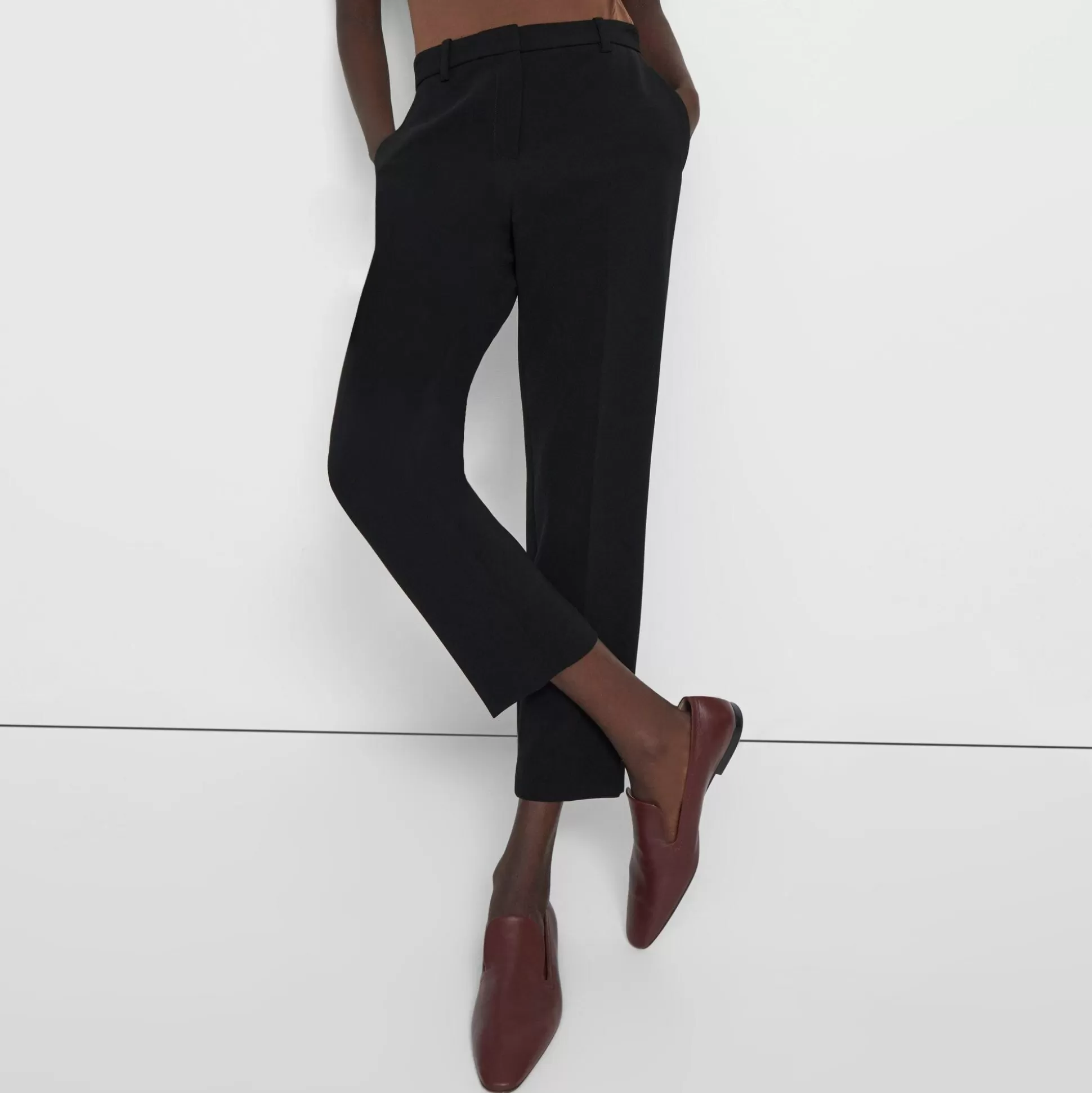 Theory Treeca Pant In Admiral Crepe-Women Pants | Suits