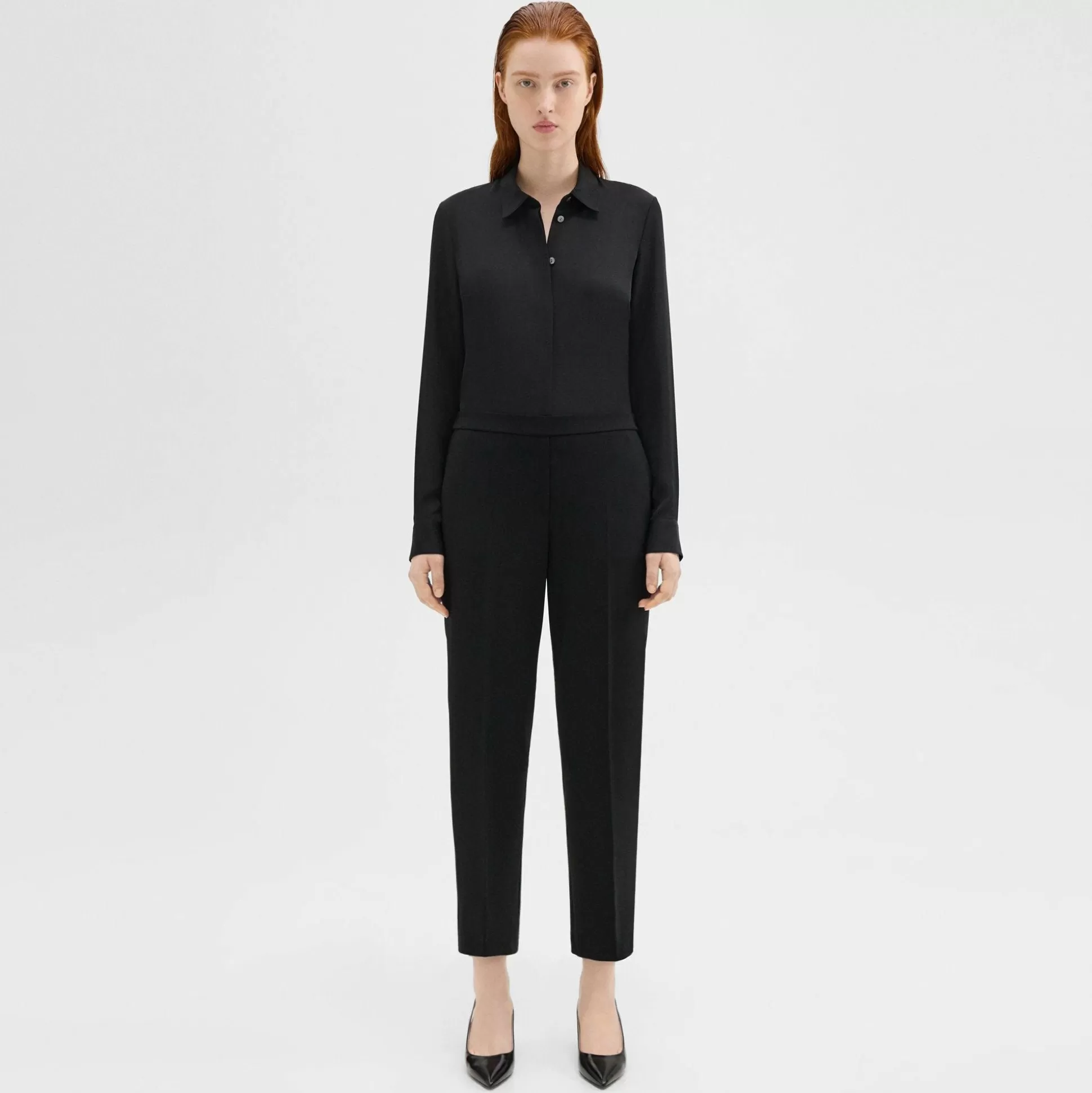 Theory Treeca Pull-On Pant In Admiral Crepe-Women Suits | Pants