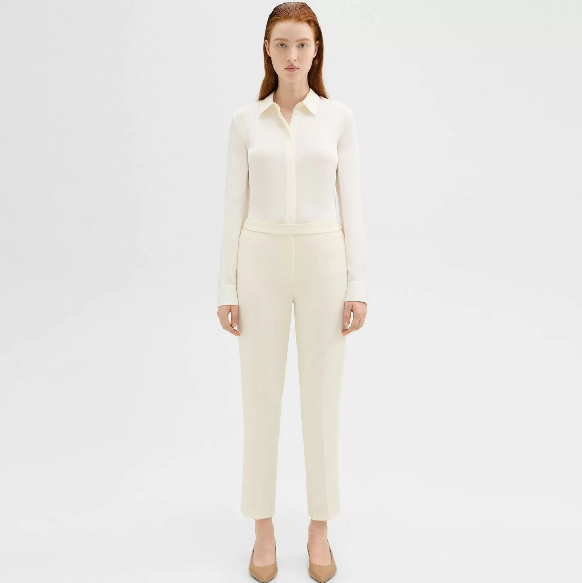 Theory Treeca Pull-On Pant In Admiral Crepe-Women Suits | Pants