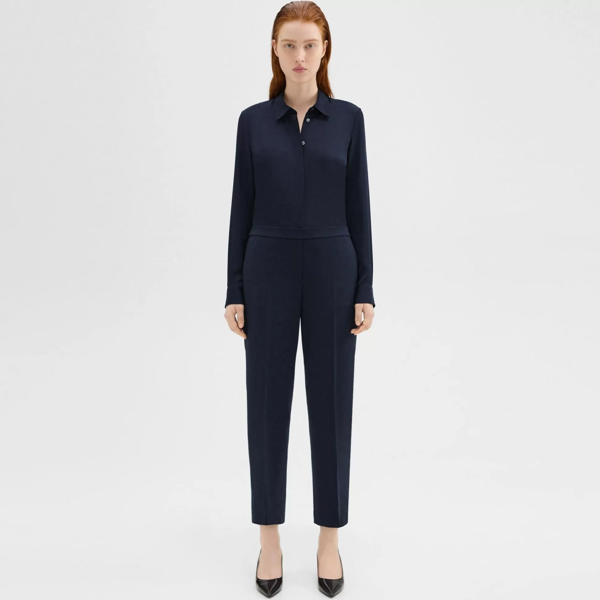 Theory Treeca Pull-On Pant In Admiral Crepe-Women Suits | Pants