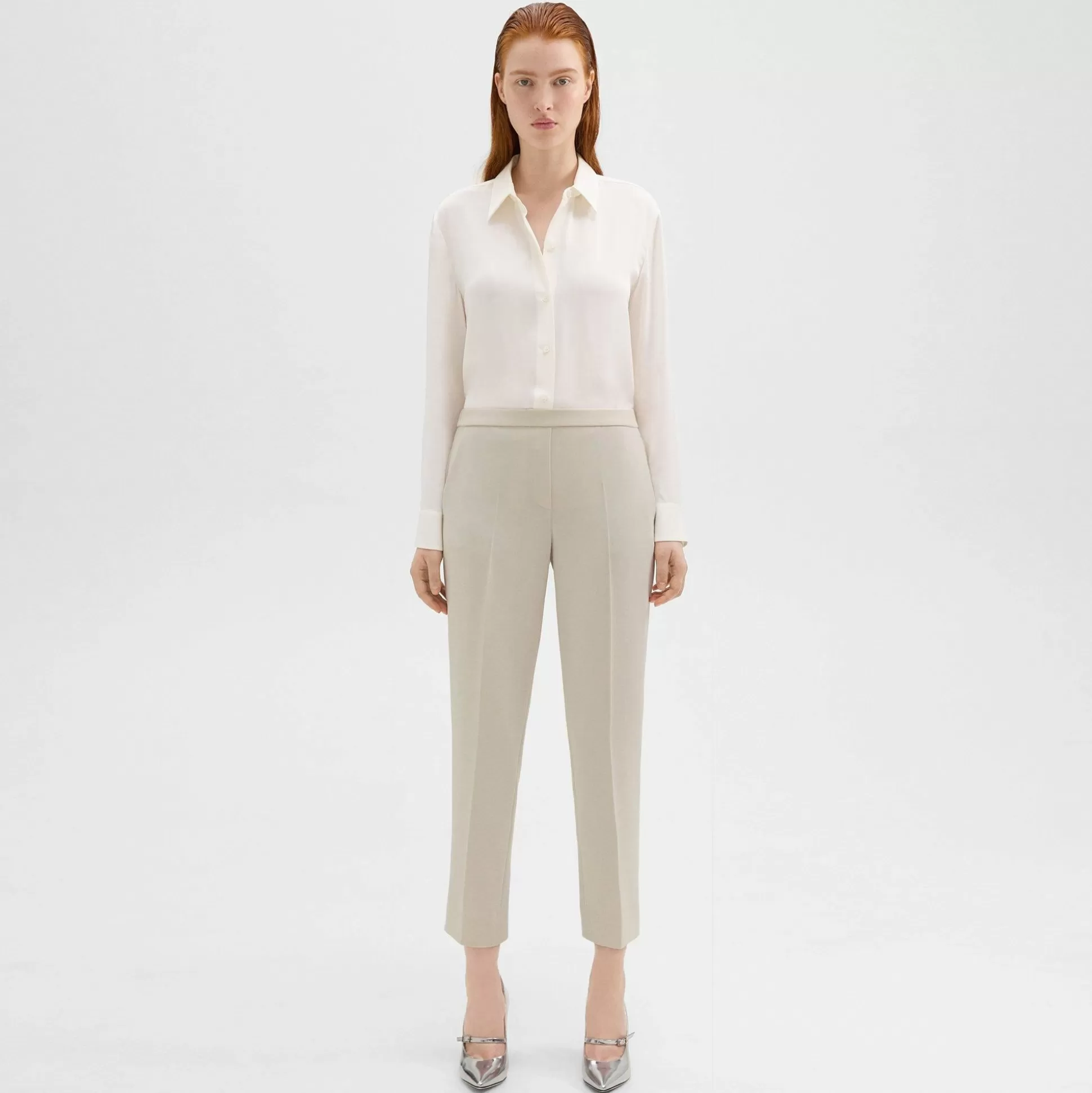 Theory Treeca Pull-On Pant In Admiral Crepe-Women Suits | Pants