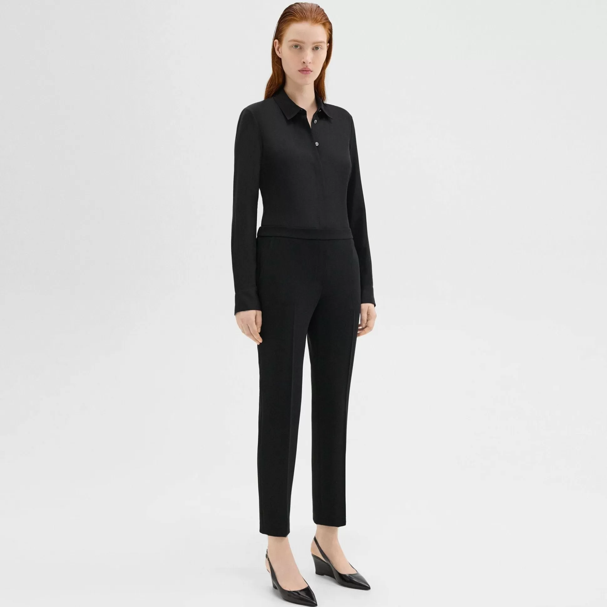 Theory Treeca Pull-On Pant In Admiral Crepe-Women Suits | Pants