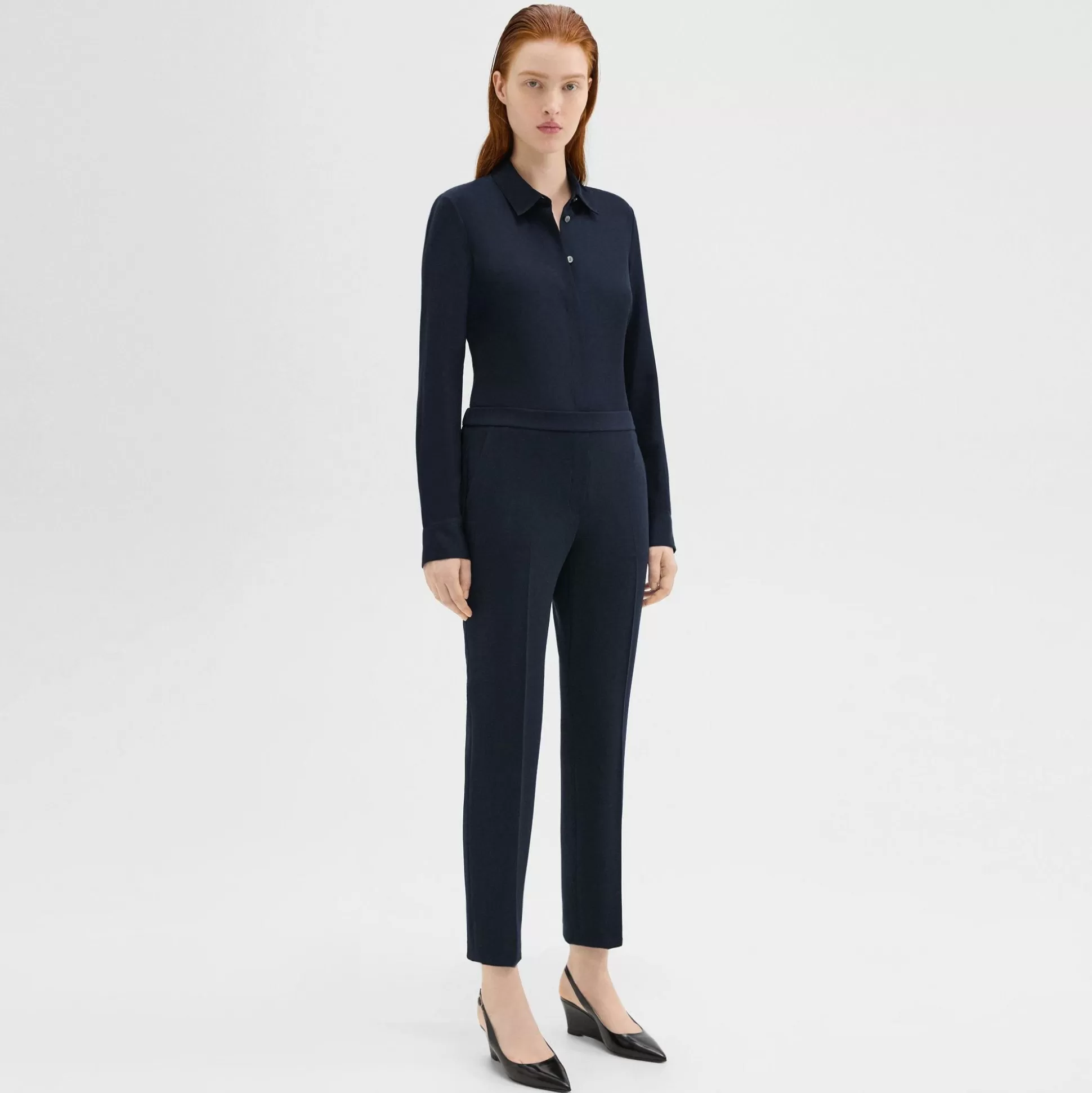 Theory Treeca Pull-On Pant In Admiral Crepe-Women Suits | Pants