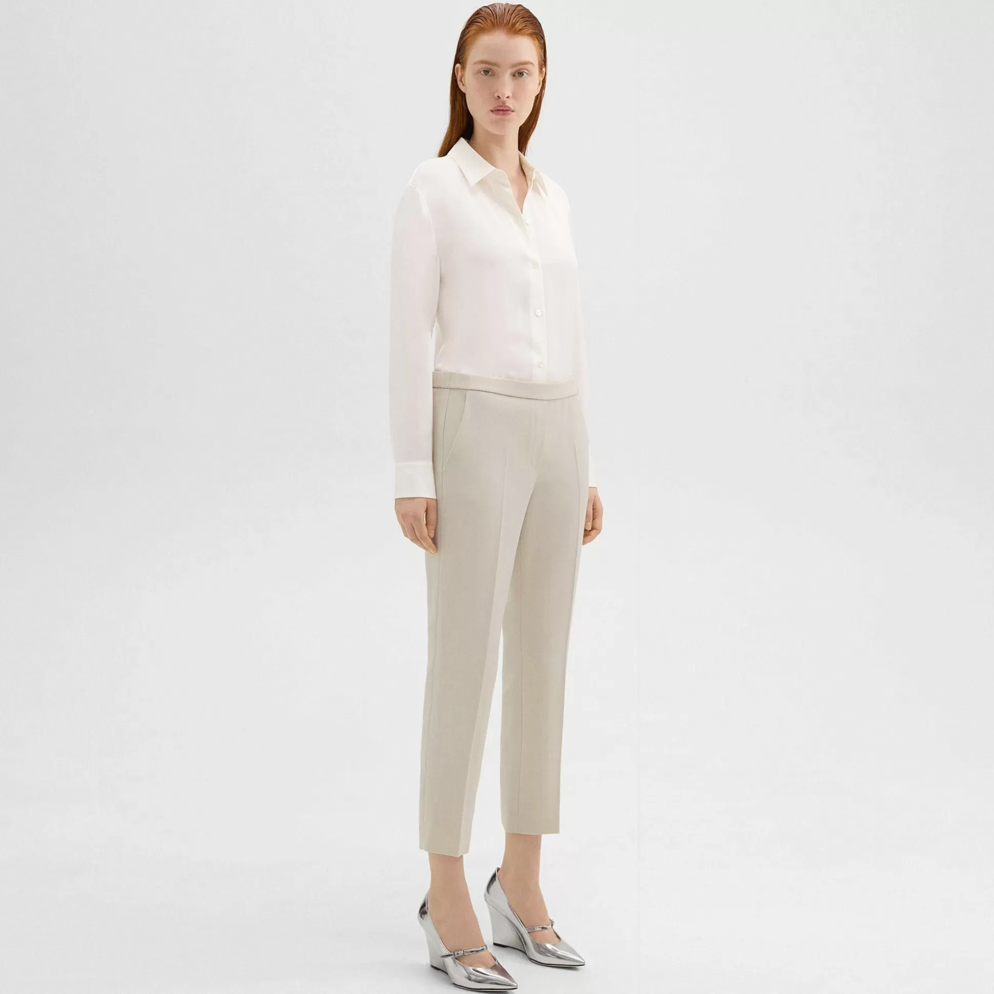 Theory Treeca Pull-On Pant In Admiral Crepe-Women Suits | Pants