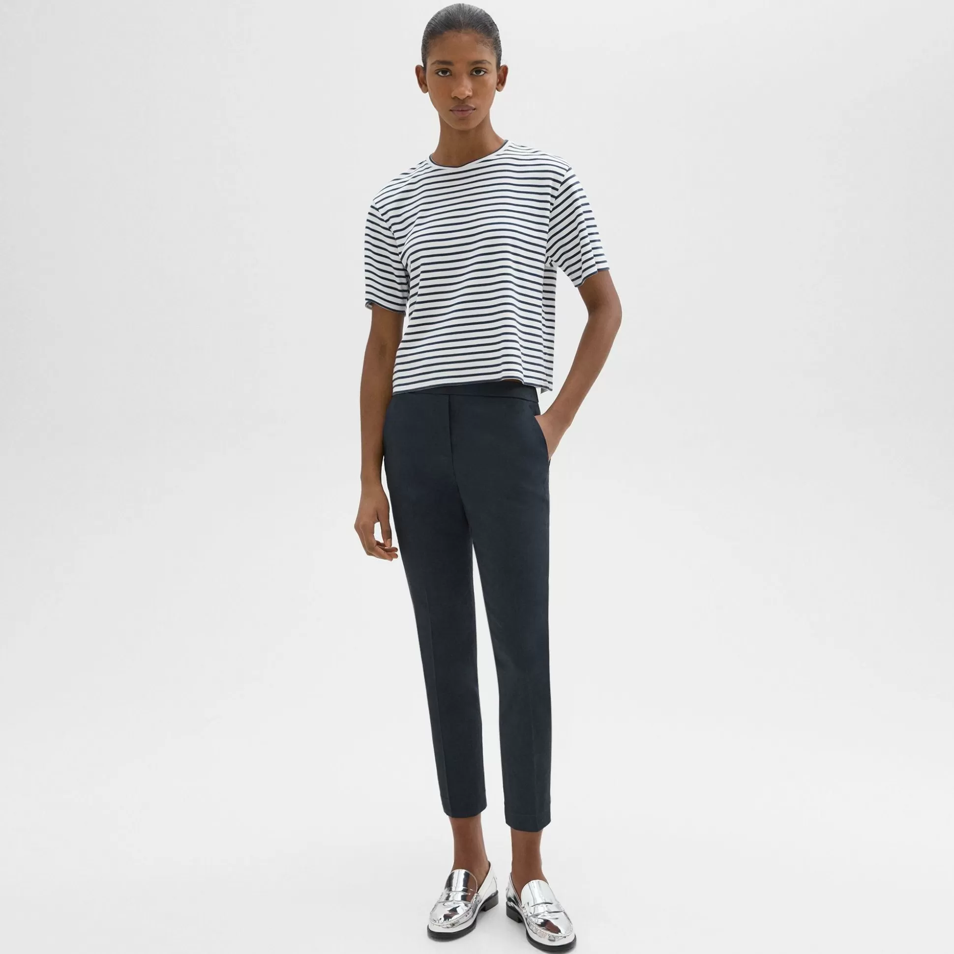 Theory Treeca Pull-On Pant In Good Linen-Women Pants