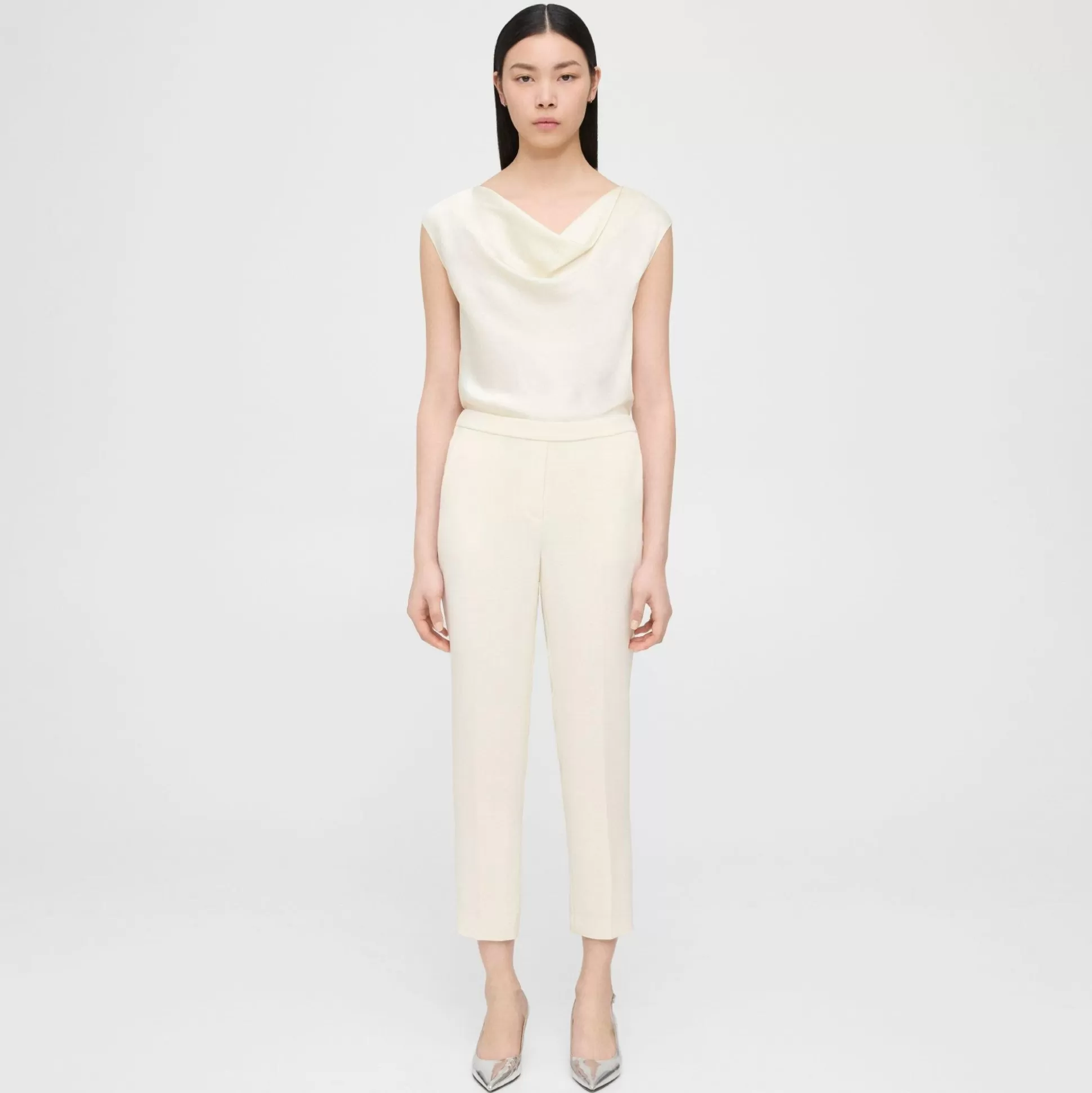 Theory Treeca Pull-On Pant In Oxford Crepe-Women Pants