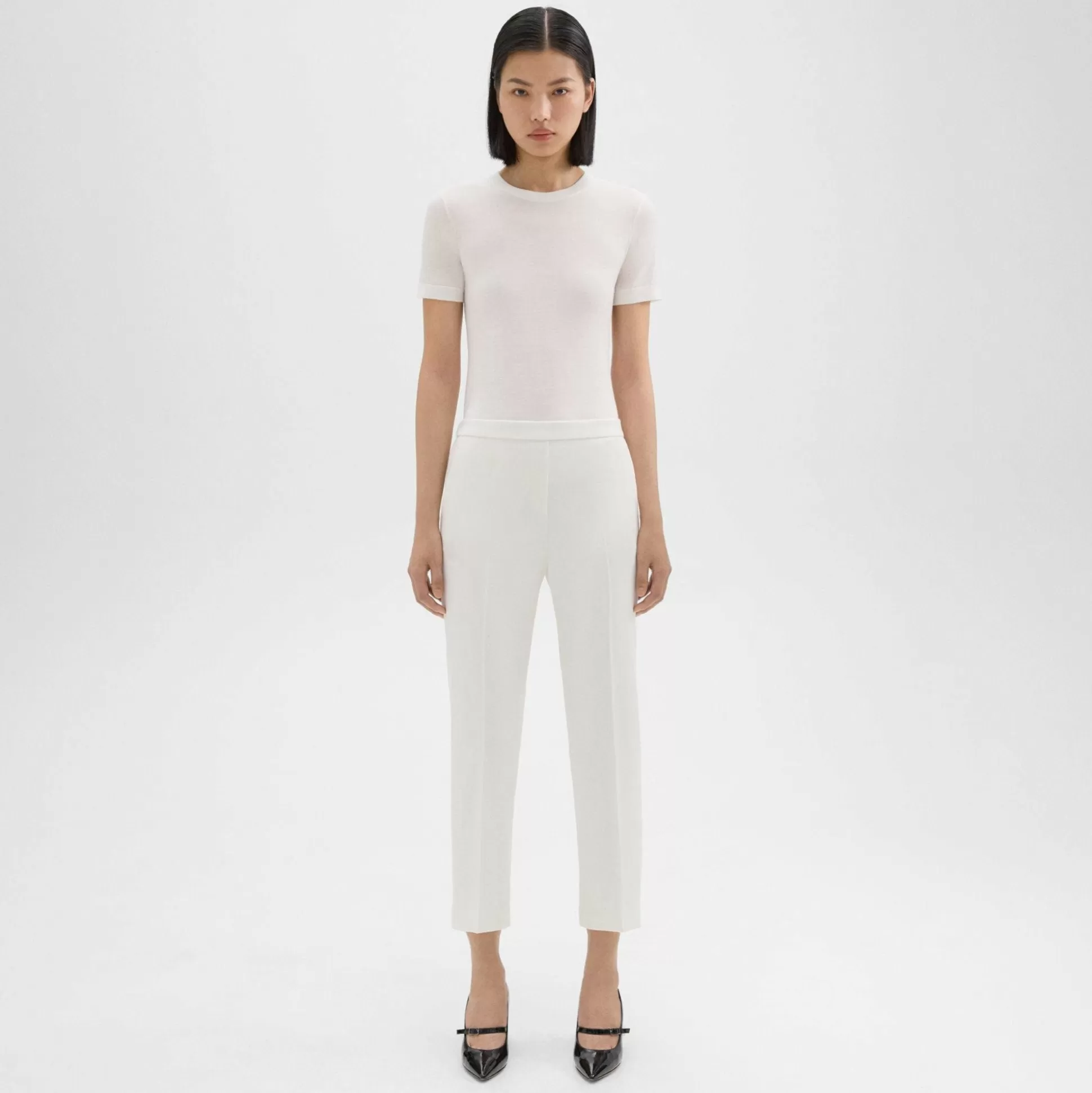 Theory Treeca Pull-On Pant In Sleek Flannel-Women Suits | Pants