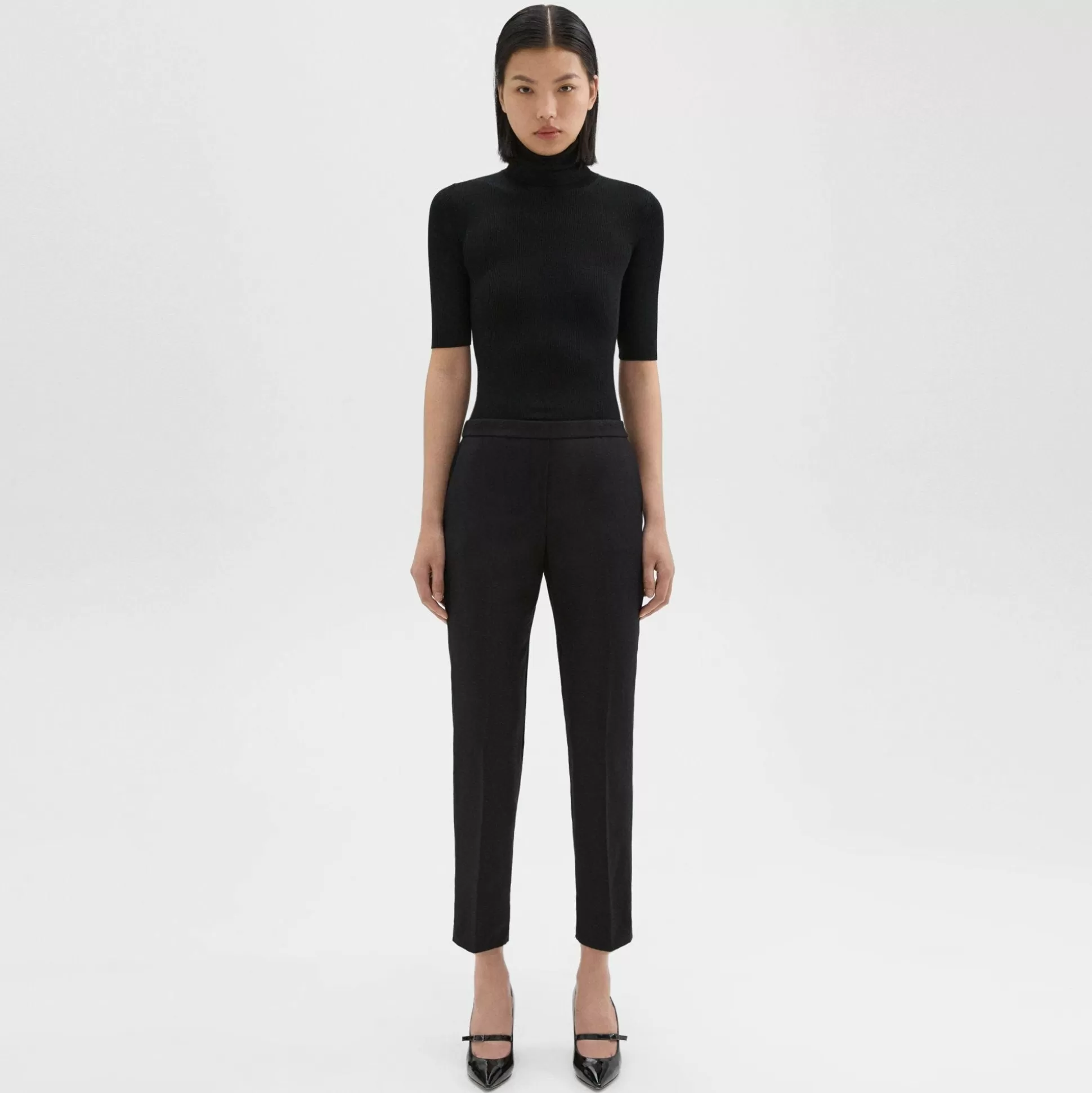 Theory Treeca Pull-On Pant In Sleek Flannel-Women Suits | Pants