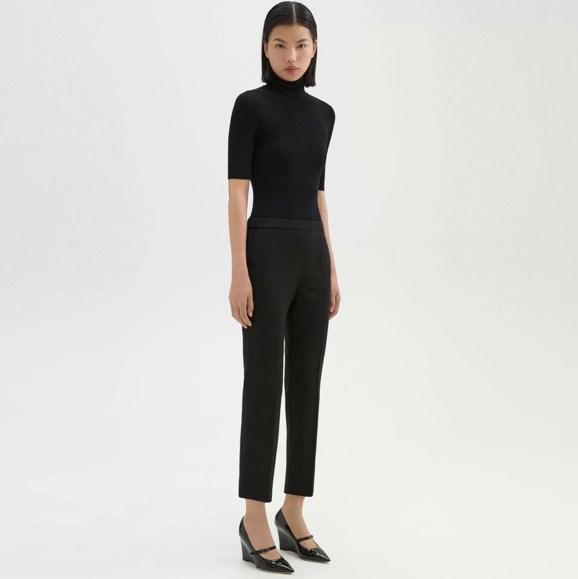 Theory Treeca Pull-On Pant In Sleek Flannel-Women Suits | Pants