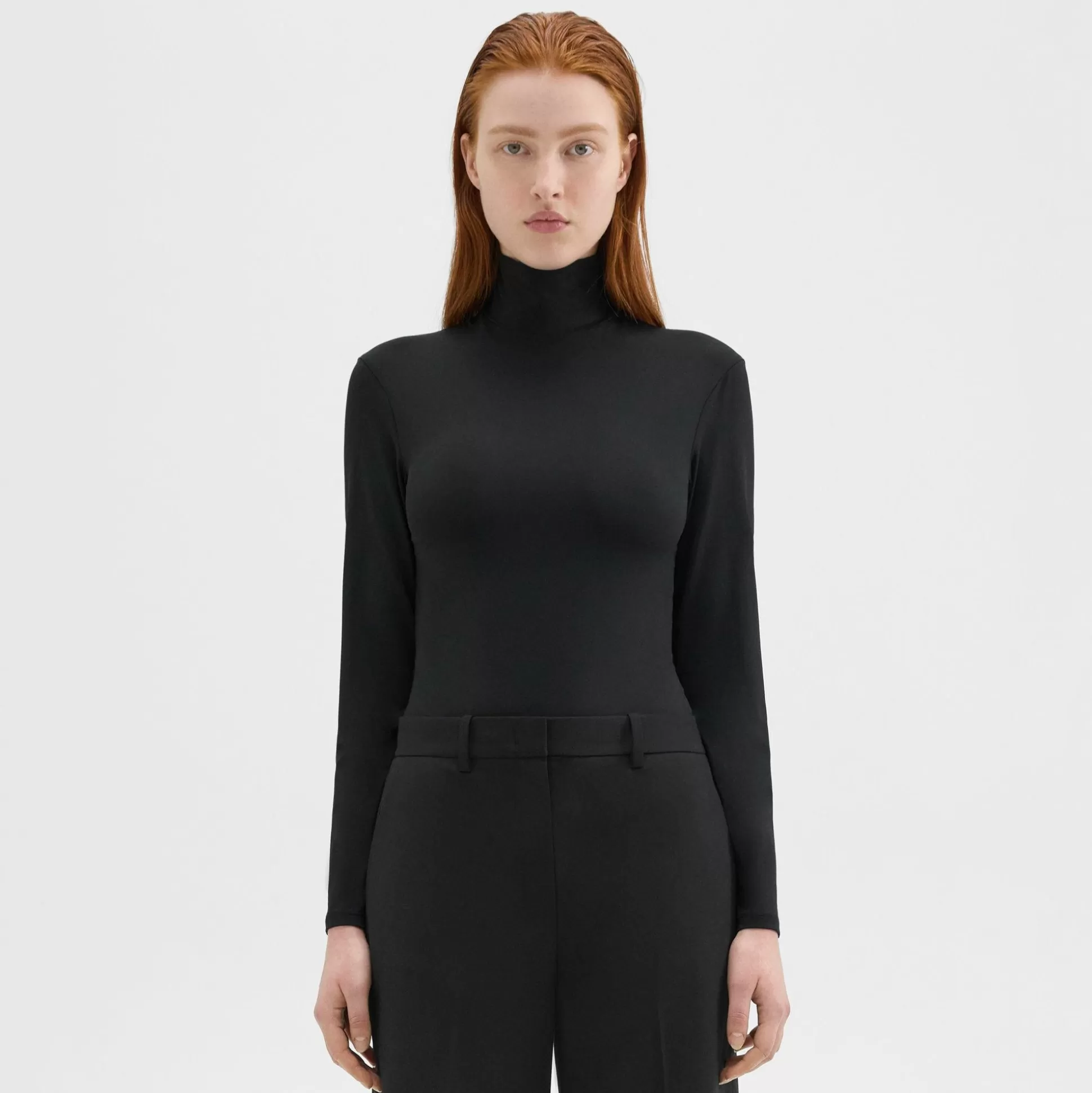 Theory Turtleneck Bodysuit In Motion Jersey-Women T-Shirts