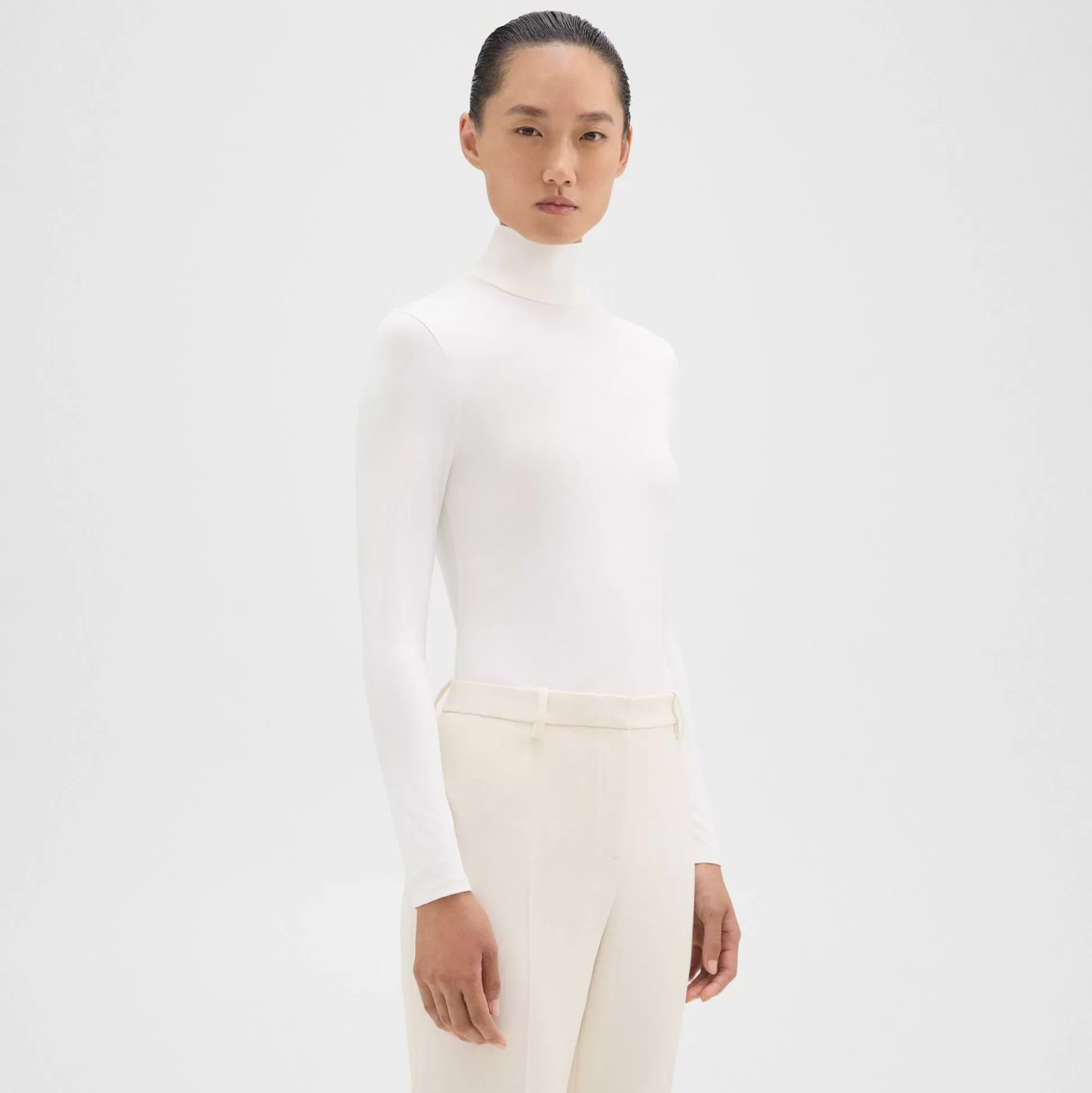 Theory Turtleneck Bodysuit In Motion Jersey-Women T-Shirts