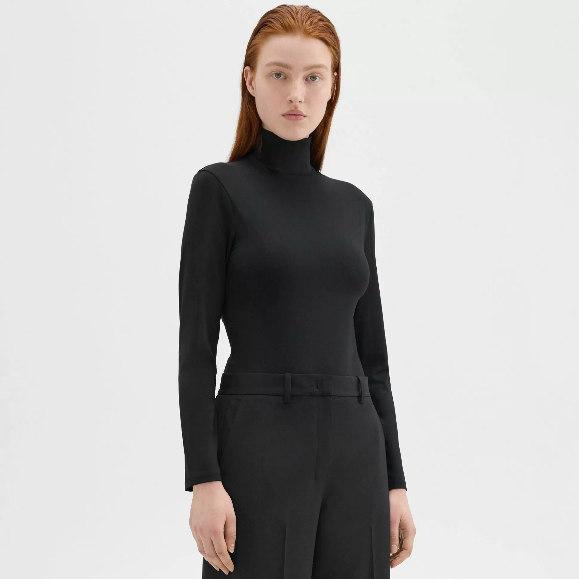 Theory Turtleneck Bodysuit In Motion Jersey-Women T-Shirts