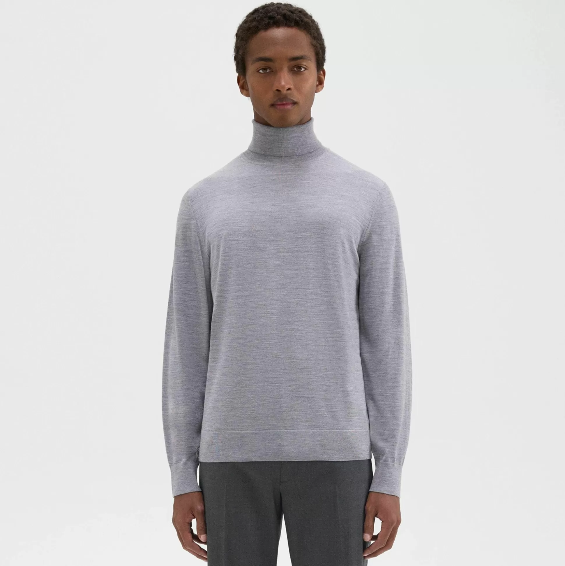 Theory Turtleneck Sweater In Regal Wool-Men Sweaters + Cardigans