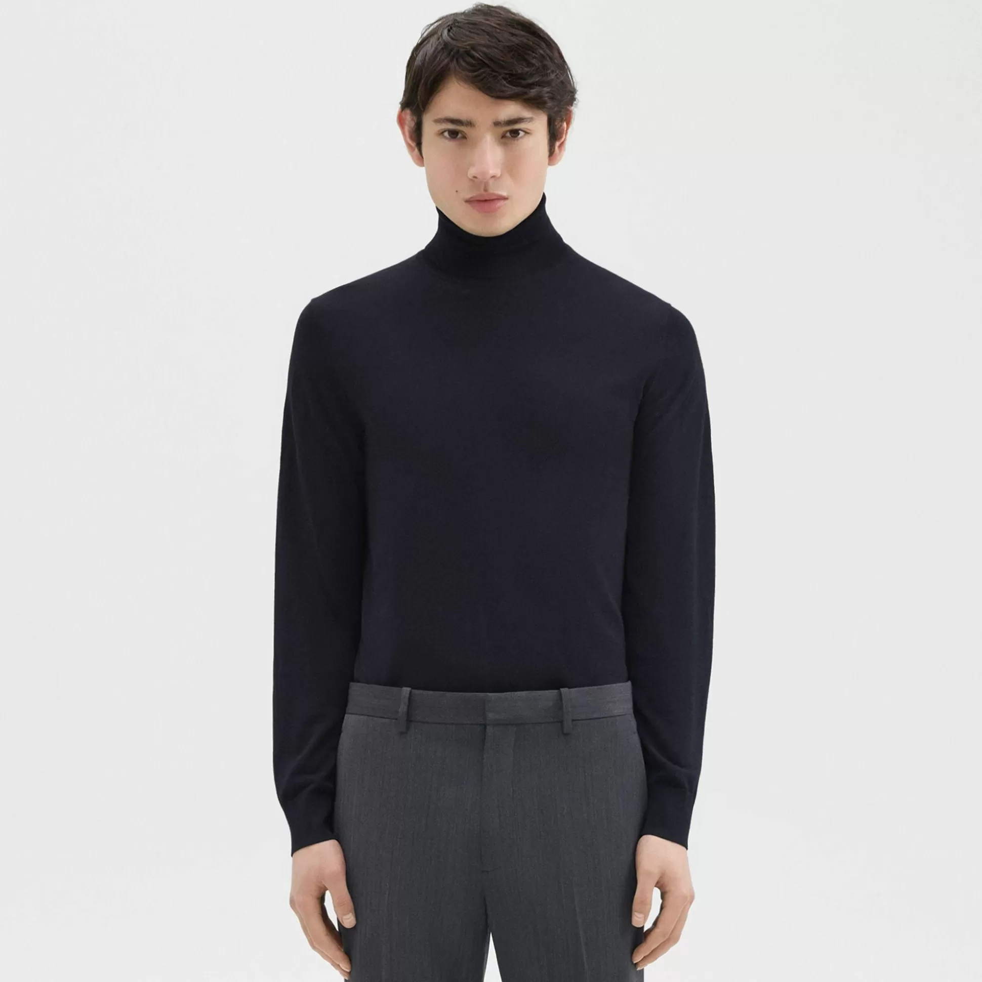 Theory Turtleneck Sweater In Regal Wool-Men Sweaters + Cardigans