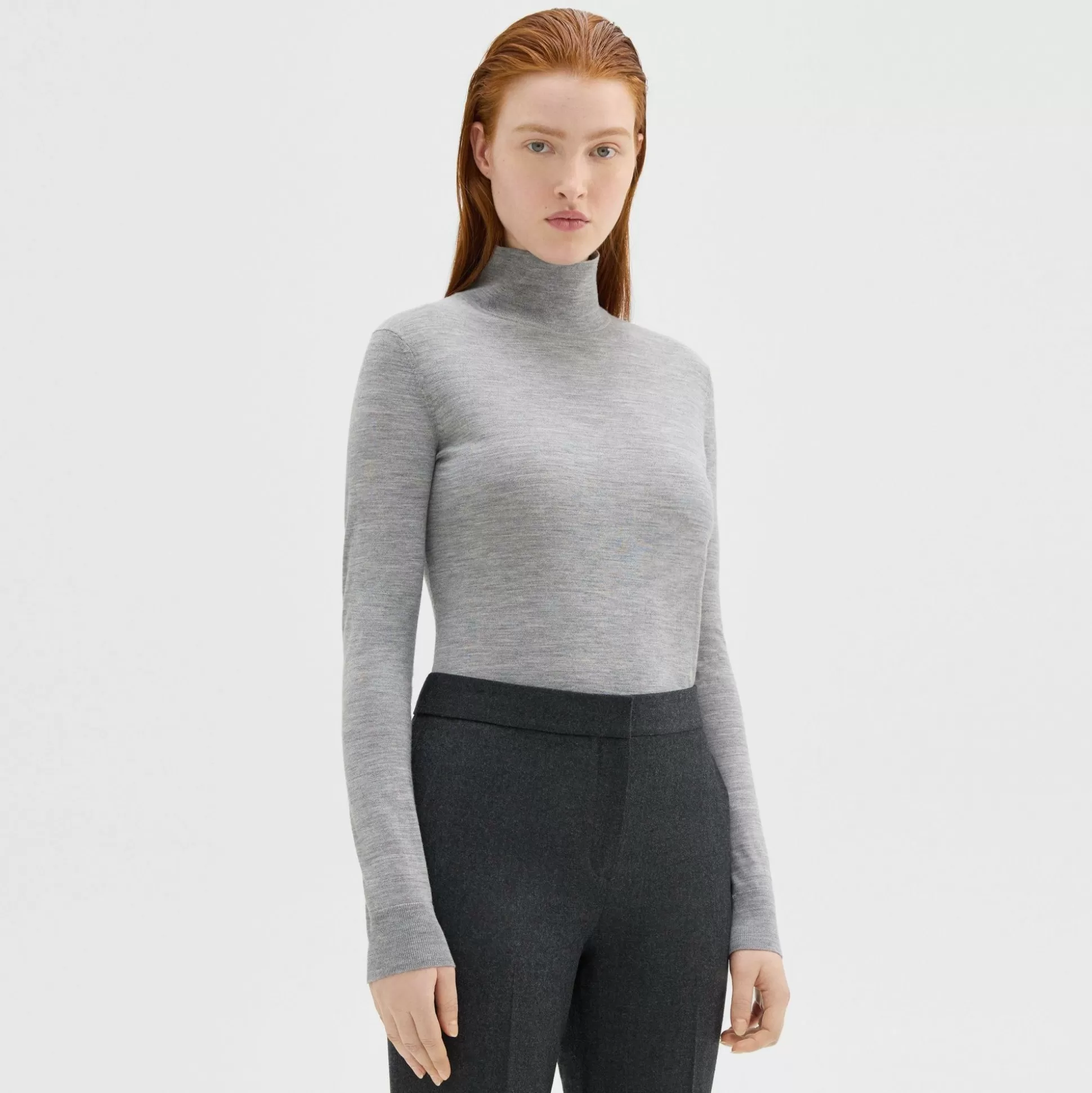 Theory Turtleneck Sweater In Regal Wool-Women Sweaters + Cardigans