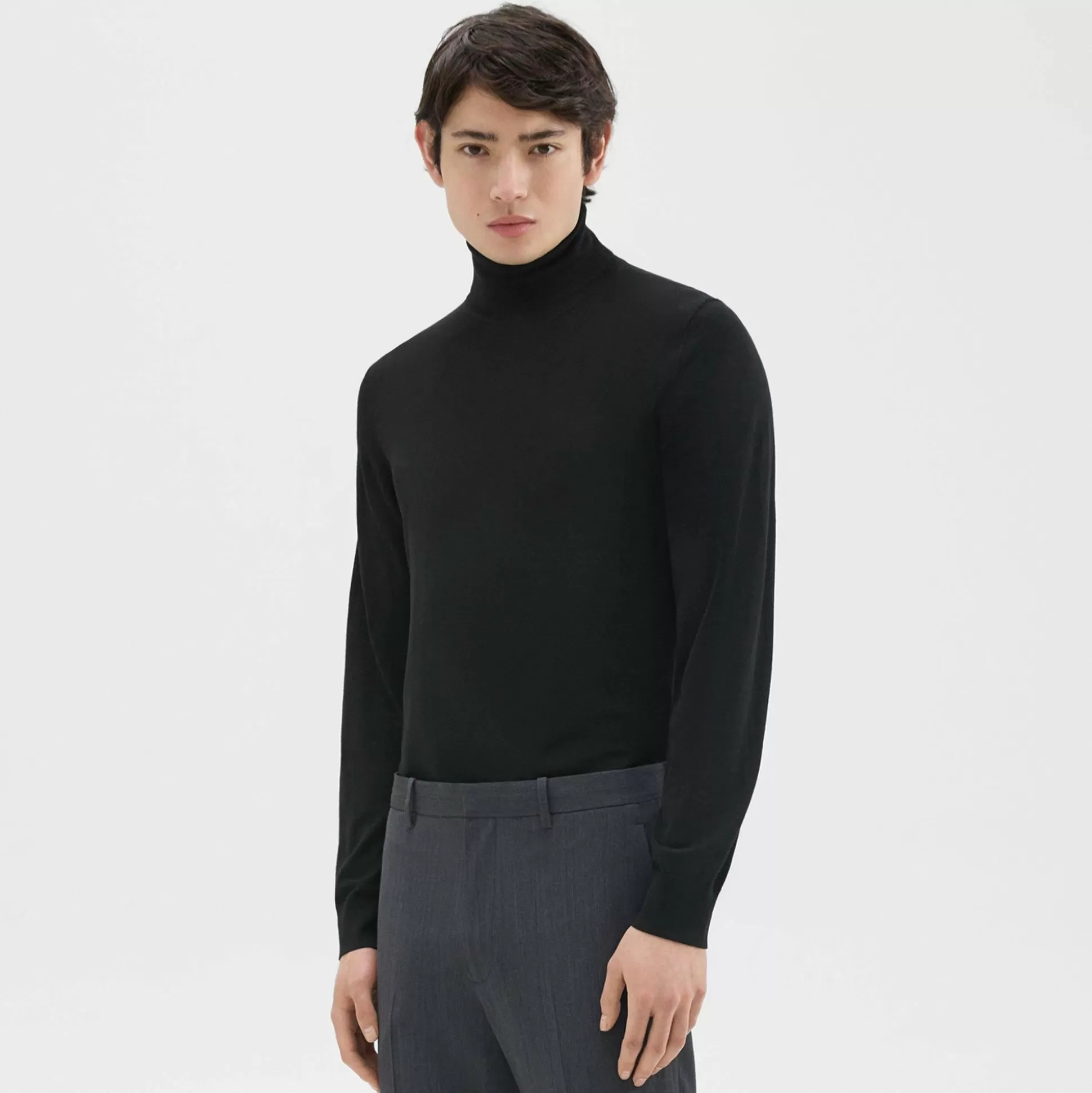 Theory Turtleneck Sweater In Regal Wool-Men Sweaters + Cardigans