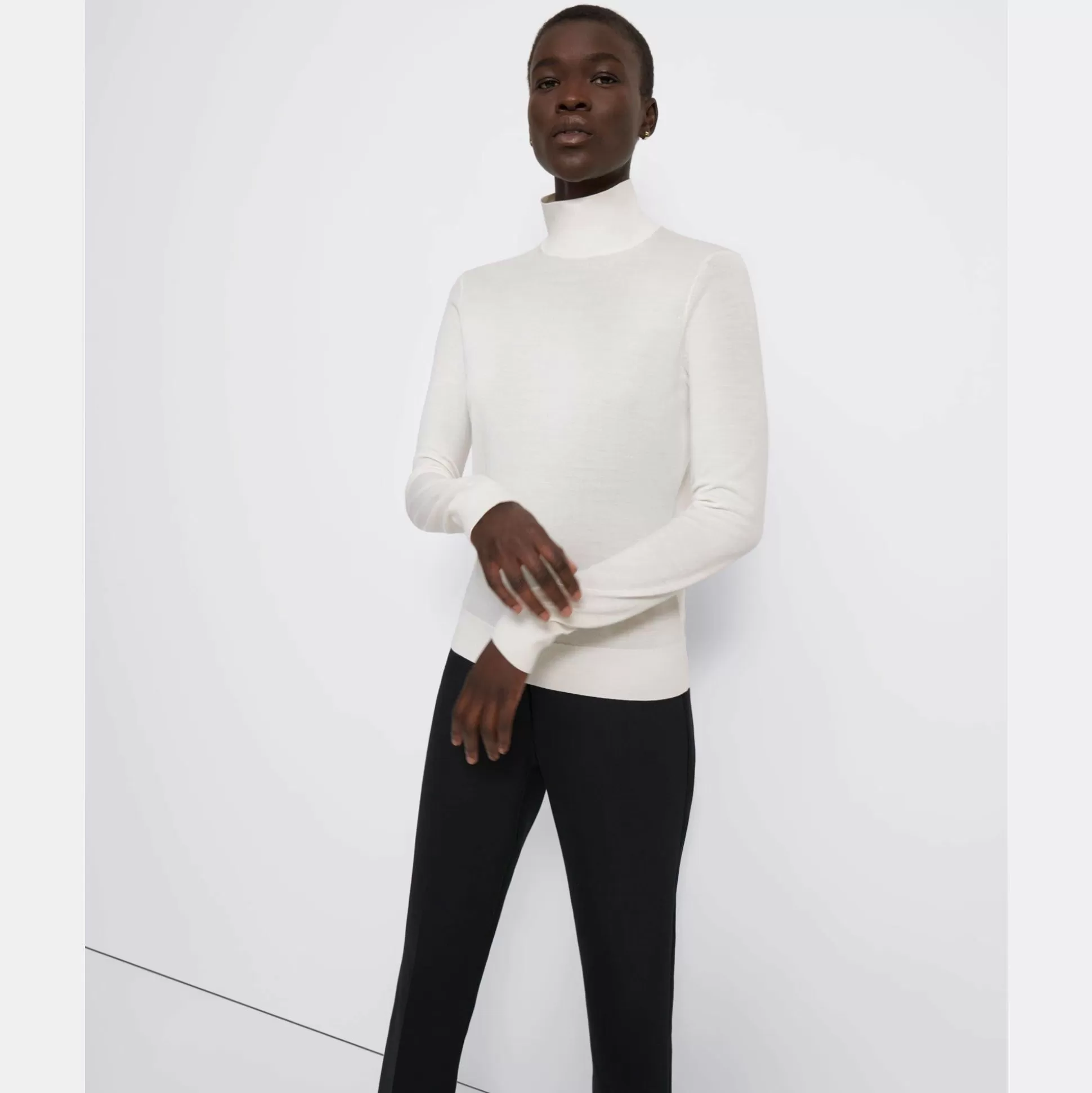 Theory Turtleneck Sweater In Regal Wool-Women Sweaters + Cardigans