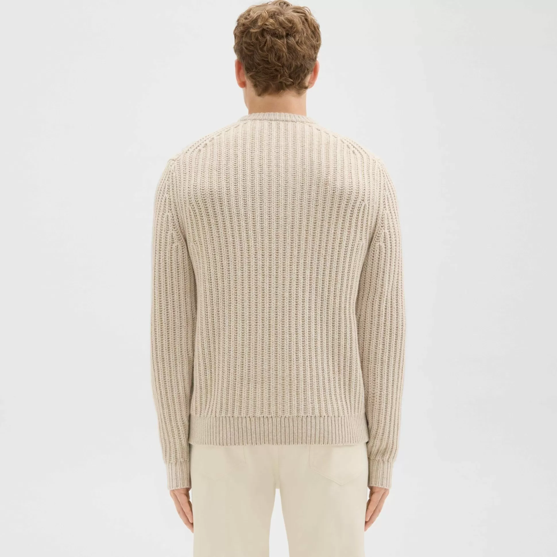 Theory Vilare Cable Knit Sweater In Dane Wool-Men Sweaters + Cardigans