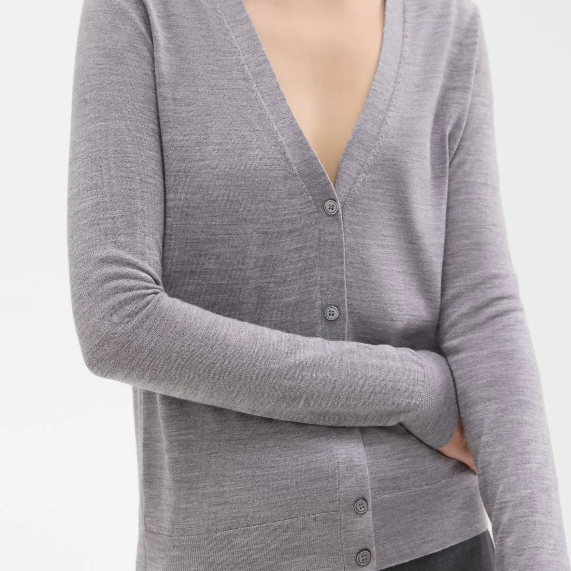 Theory V-Neck Cardigan In Regal Wool-Women Sweaters + Cardigans