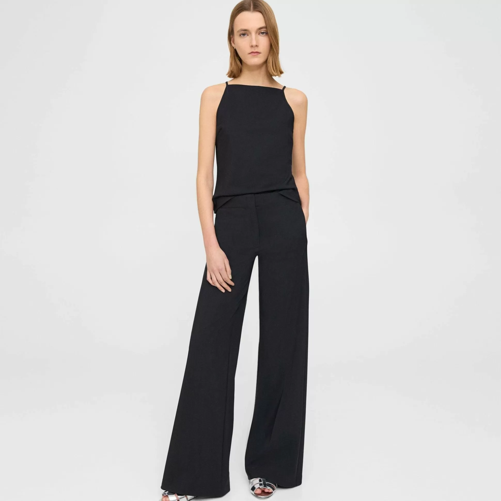 Theory Wide-Leg Pant In Precision Ponte-Women Suits | Pants