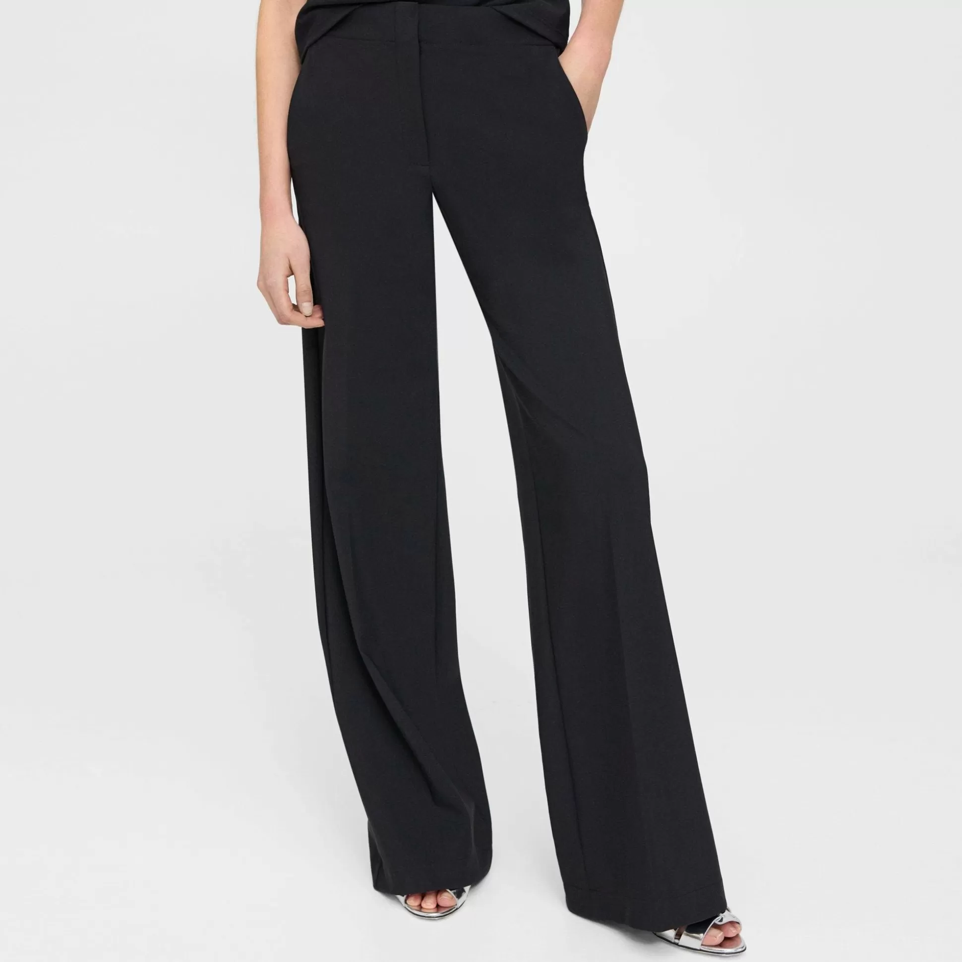 Theory Wide-Leg Pant In Precision Ponte-Women Suits | Pants