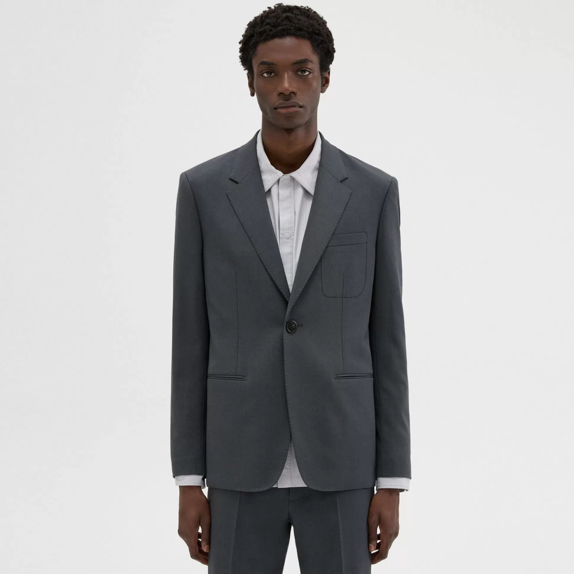 Theory Wool Gabardine Blazer-Men Blazers + Jackets