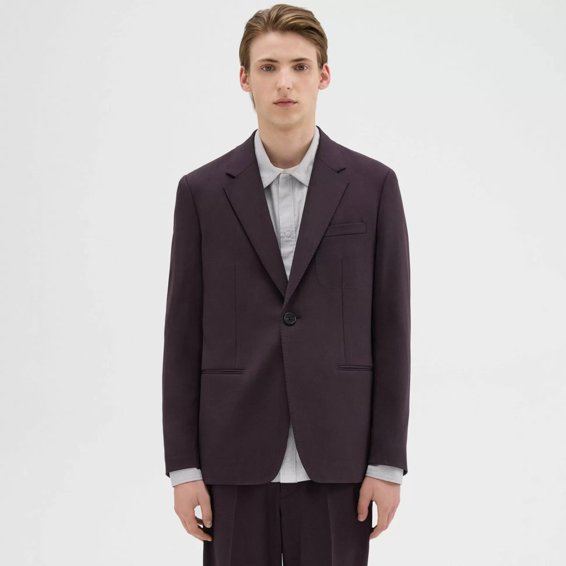 Theory Wool Gabardine Blazer-Men Blazers + Jackets