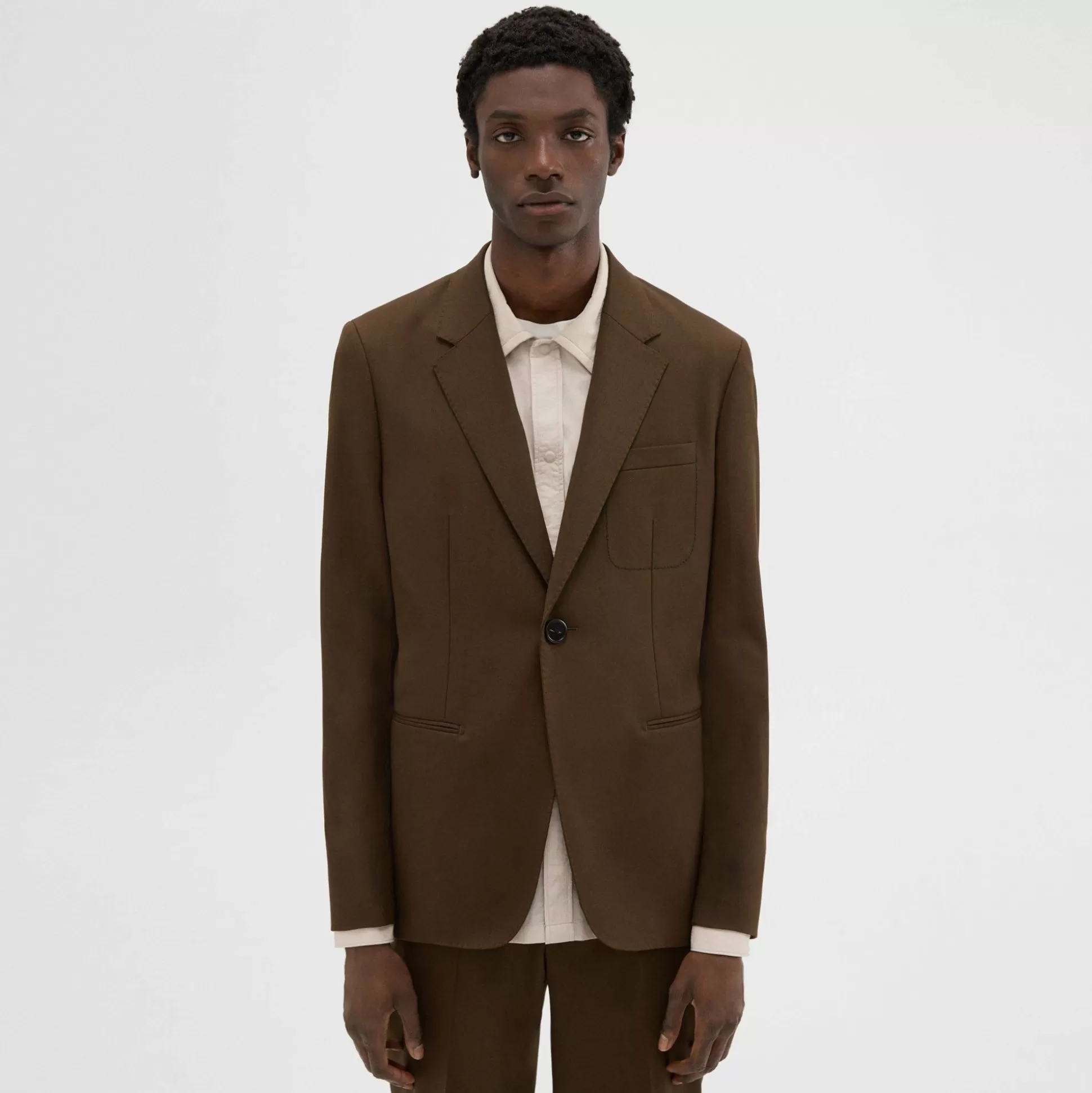 Theory Wool Gabardine Blazer-Men Blazers + Jackets