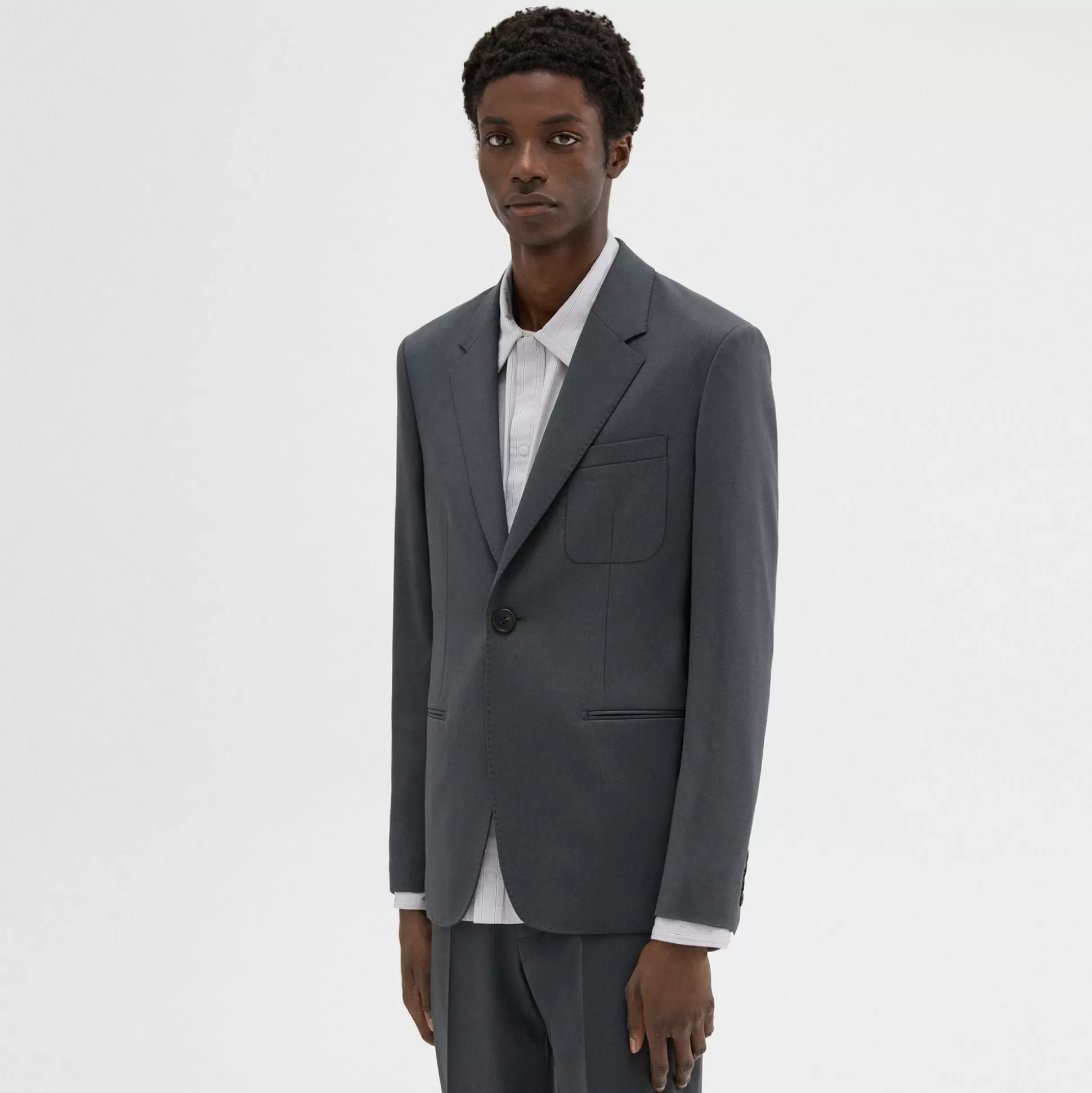 Theory Wool Gabardine Blazer-Men Blazers + Jackets