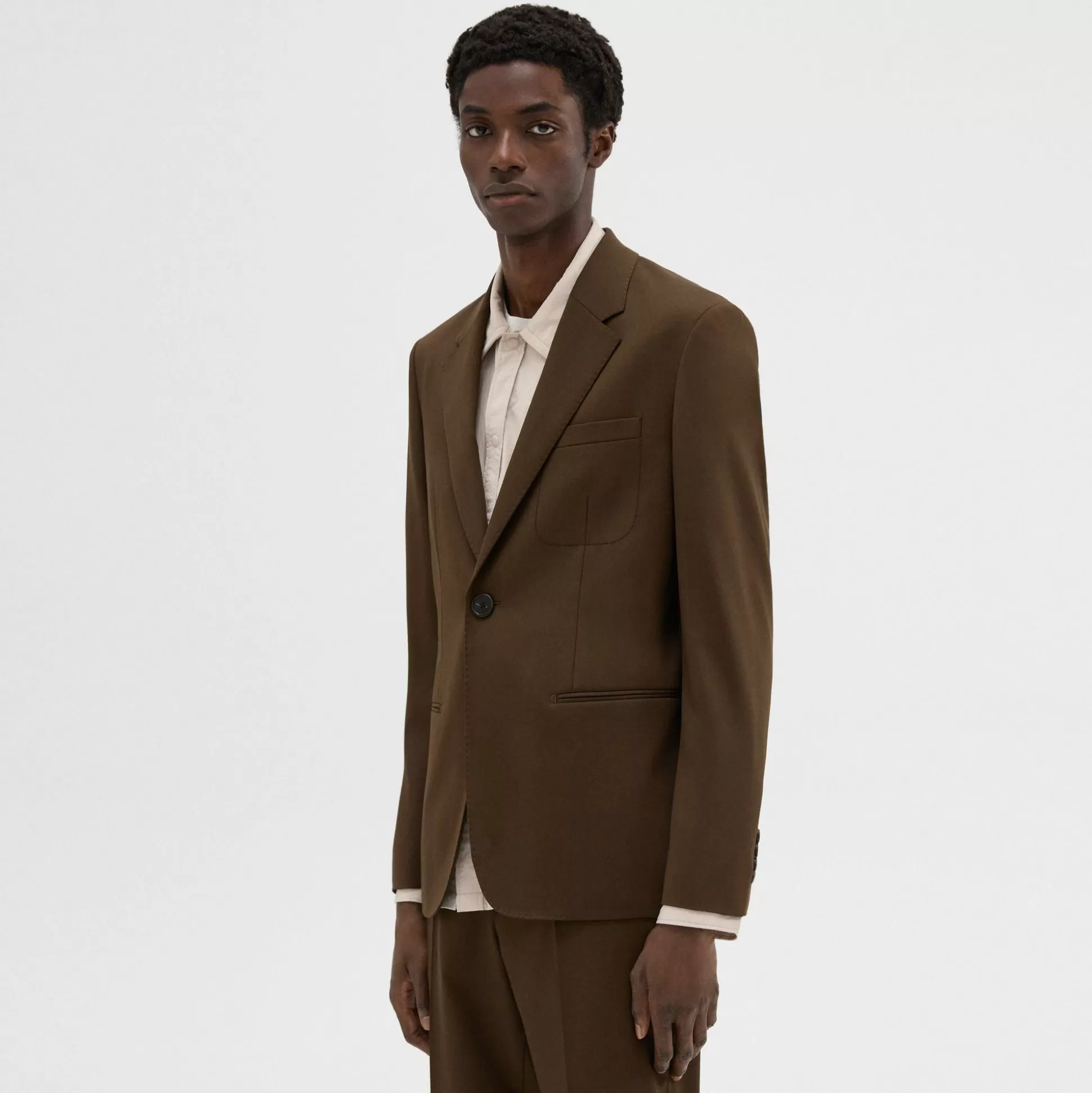 Theory Wool Gabardine Blazer-Men Blazers + Jackets