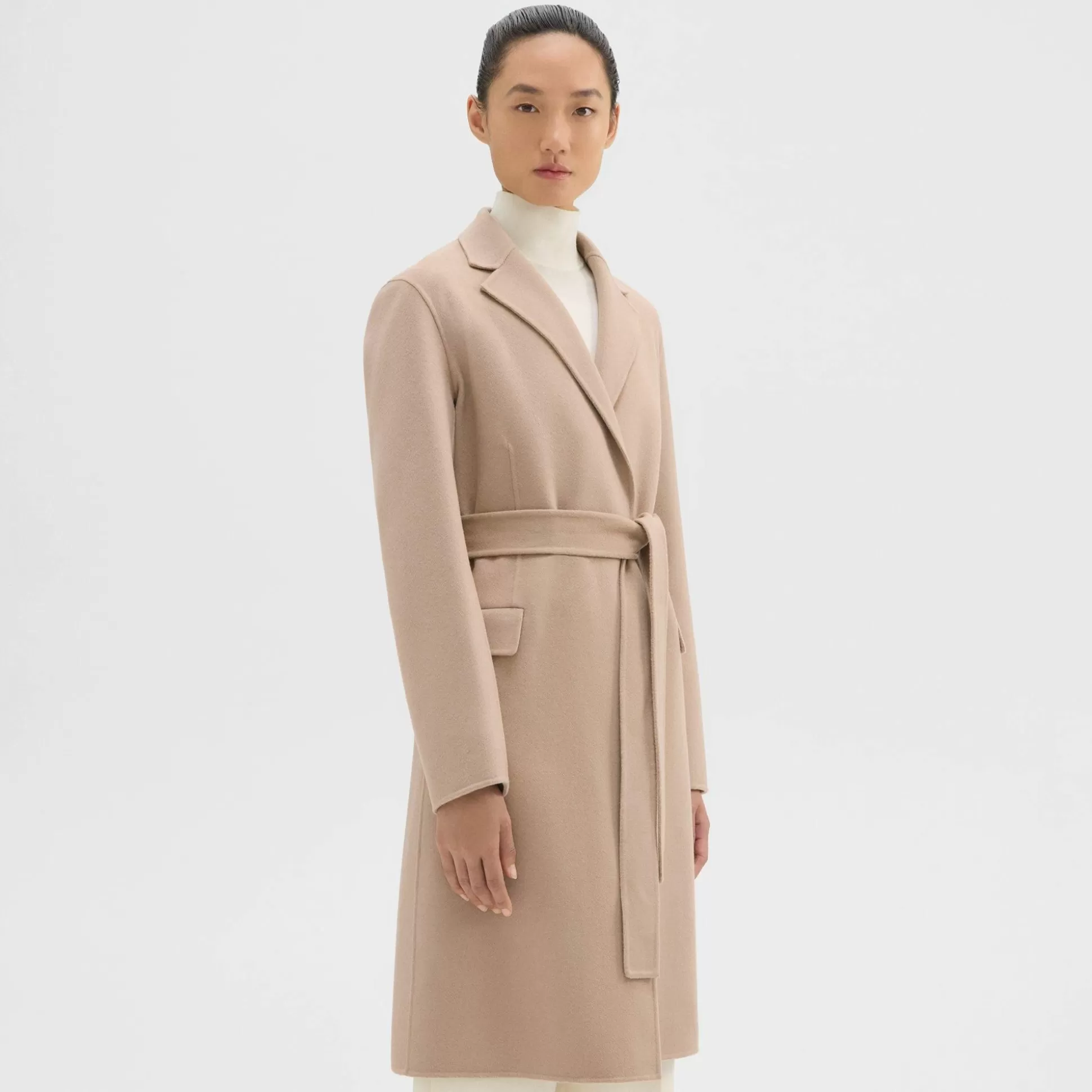 Theory Wrap Coat In Double-Face Wool-Cashmere-Women Outerwear