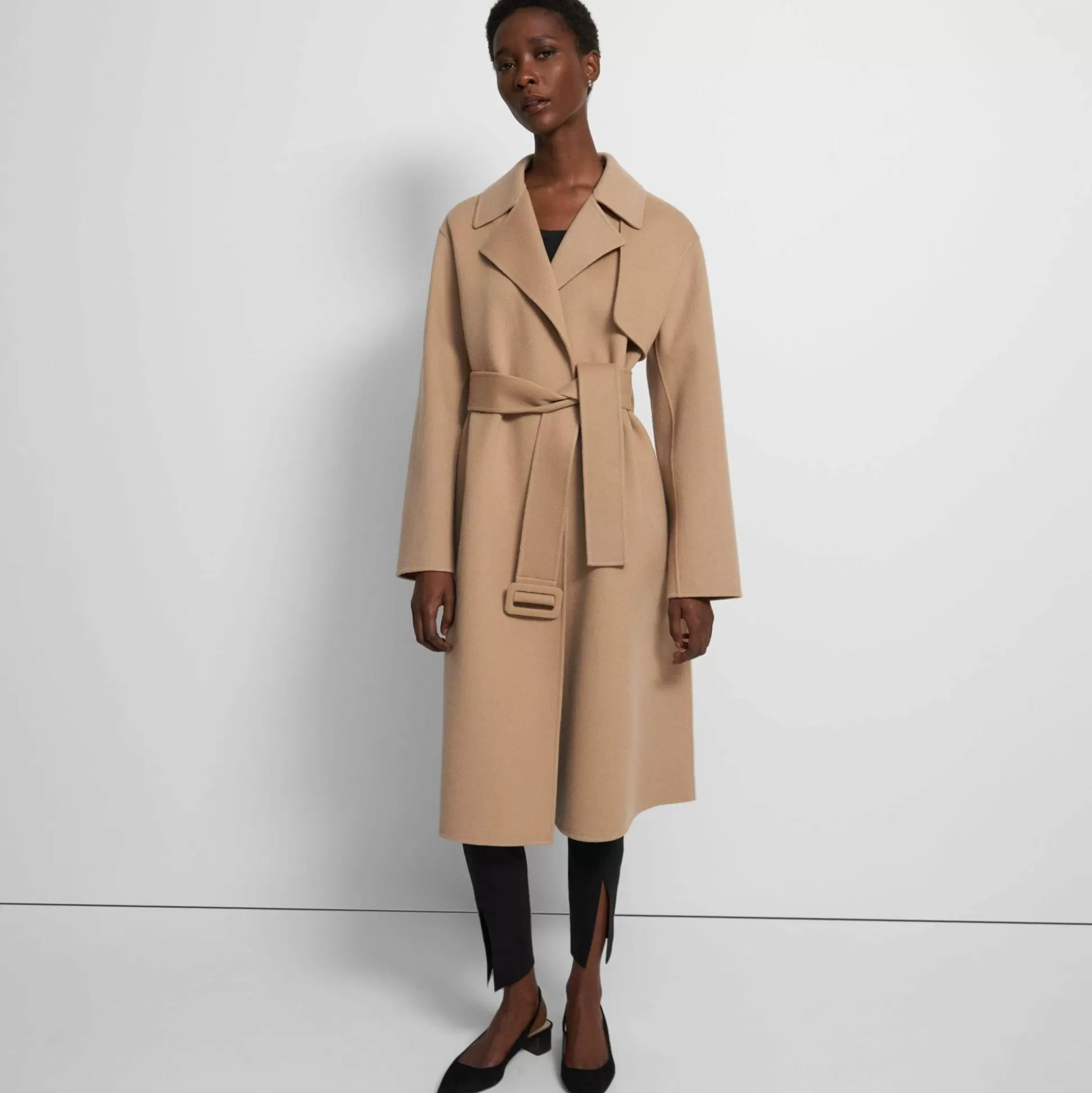 Theory Wrap Trench Coat In Double-Face Wool-Cashmere-Women Outerwear